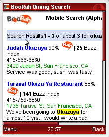 BooRah results page