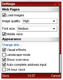 Opera Mini Settings Menu Opera Mini Settings Menu