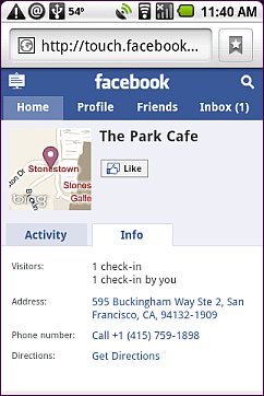 Place Page - Android Browser