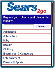 Sears2go Mobile Web Site Sears2go Mobile Web Site