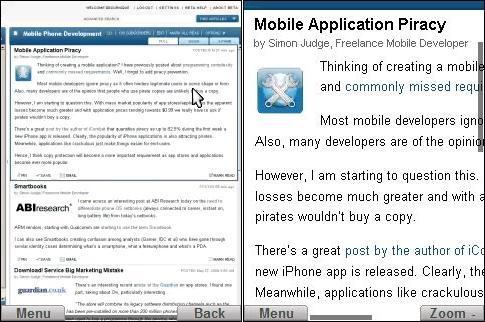 Skyfire Font Size and Text Flow