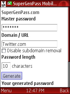 SuperGenPass Mobile Site 