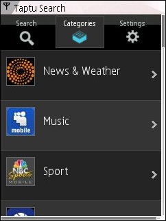 Taptu Categories 