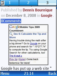 UCWEB 6.3 with three tabs open