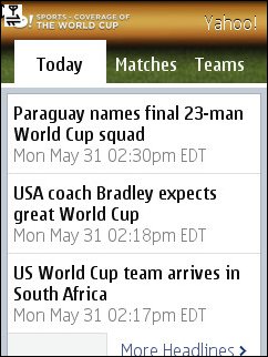 Yahoo World  Cup Mobile 