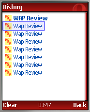  Opera mini Beta Two History Page