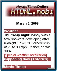 The Herald Times mobile site.