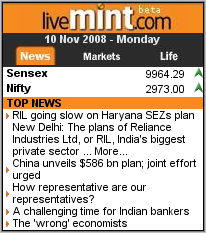 Livemint Homepage