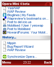  Mini Beat showing Opera Link