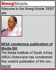 Mmegi Mobile Homepage