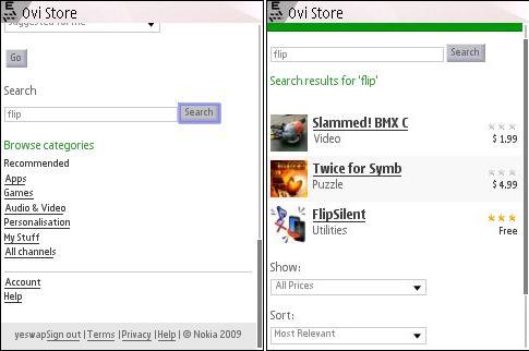 Ovi Store Search 