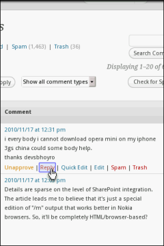 Opera Mobile Android - WordPress JavaScript Rollover Menu