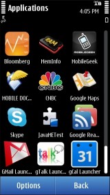 Google WebApps In Symbian Menu Google WebApps In Symbian Menu