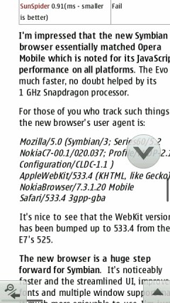 Opera Mobile 11 Jump To Page Bottom Arrow