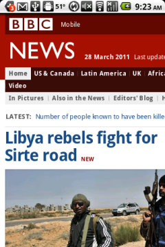 Opera Mobile 11 Android - Full Screen With Status Bar