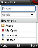 Opera Mini 4.3 Speed Dial Start Page
