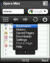 Opera Mini 51 Lite Menu