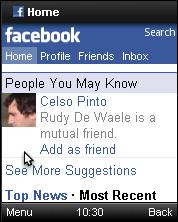 Opera Mini 6 - FaceBook