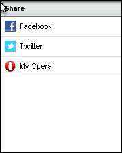 Opera Mini 6 - Share Menu
