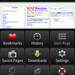 Opera Mini 6 (Android) Touch Speed Dials and Menu