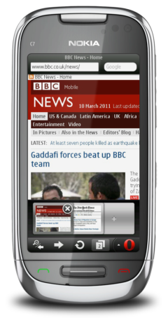 Opera Mini 6.1 - Tabbed Browsing on the Nokia C7