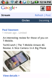 Opera Mini 6.5 Google Plus