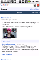 Opera Mobile 11.5 Google Plus