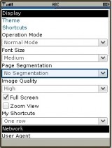 UC Browser 8.0 Java- Settings Screen UC Browser 8.0 Java- Settings Screen
