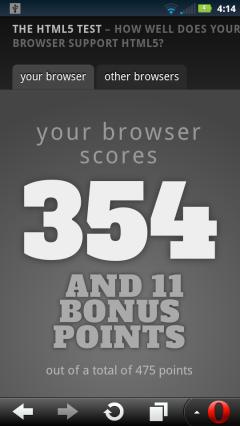 Opera Mobile 12 (Android) HTML5Test Opera Mobile 12 (Android) HTML5Test