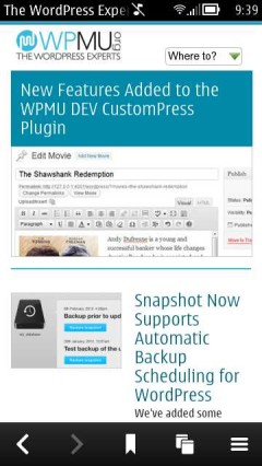 WPMU Homescreen in Symbian Belle Browser WPMU Homescreen in Symbian Belle Browser
