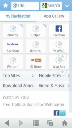 UC Browser 8.4 Start Screen on Nokia N8 UC Browser 8.4 Start Screen on Nokia N8