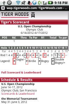Tiger Woods Mobile